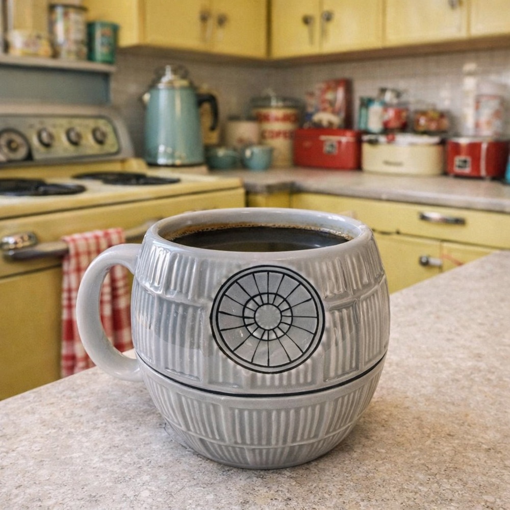🍓 5 FOR $40 Star Wars Death Star Mug 3D Sculpted Ceramic Coffee Cup 20 oz